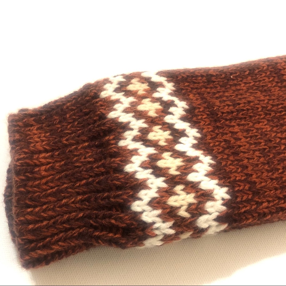 Free People Fairisle Rust Brown Retro Legwarmers - Picture 7 of 8